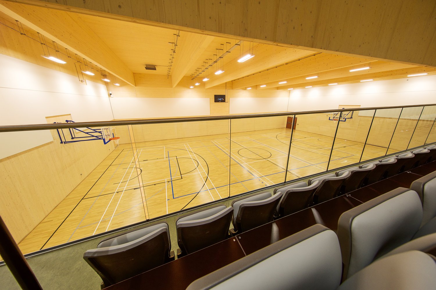 Professional basketball court